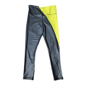ZYIA Active Light N TIght Hi Rise in Neon Yellow and Metallic Black Size 8-10